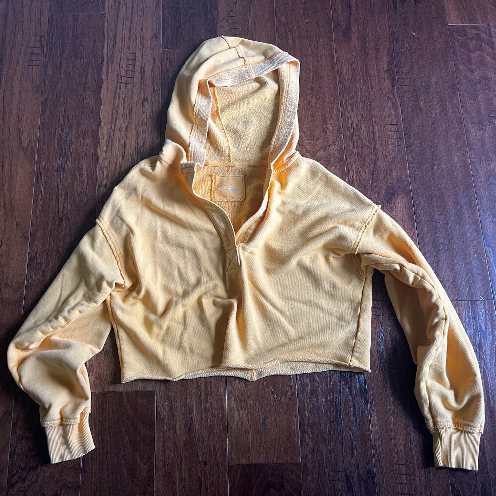 Aerie - Dark Yellow/Orange Road Trip Cropped Hoodie (S)
